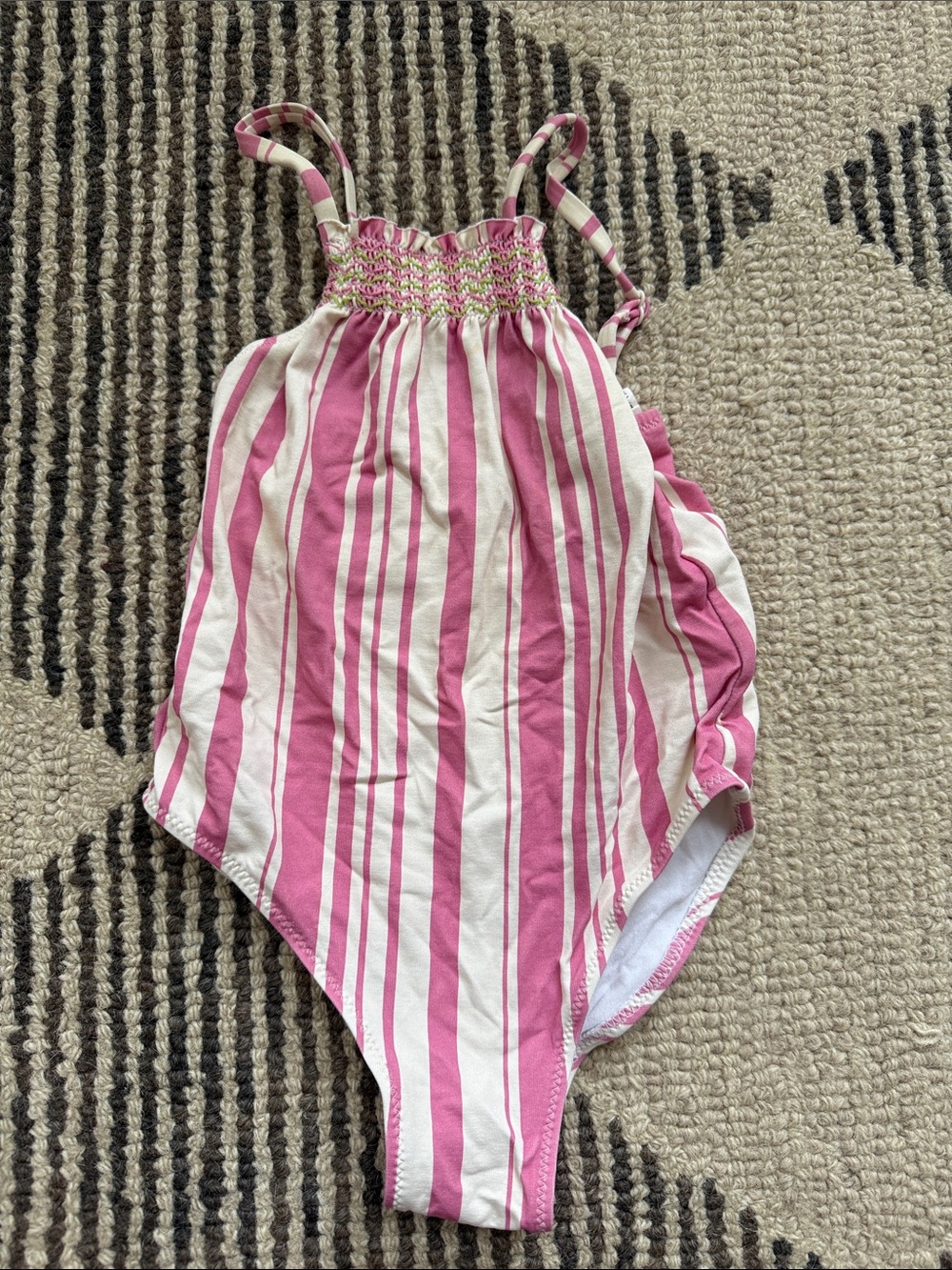 Zara Pink and White Striped One-Piece